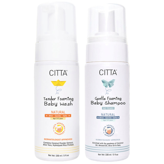 Citta Combo Pack of Tender Foaming Body Wash & Gentle Foaming Baby Shampoo (150ml Each) image