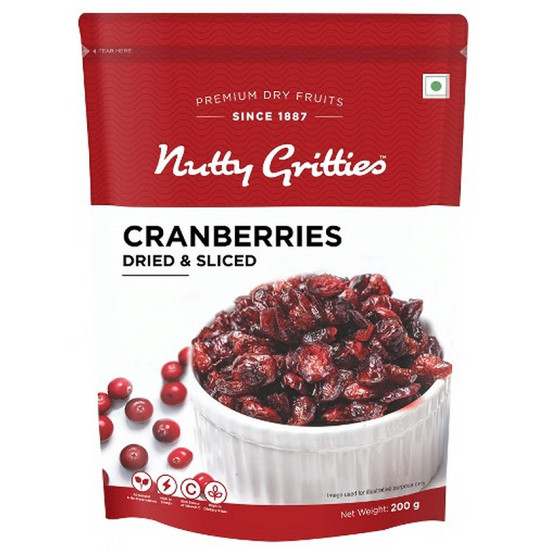 Nutty Gritties Dried & Sliced Cranberries (200gm Each) image