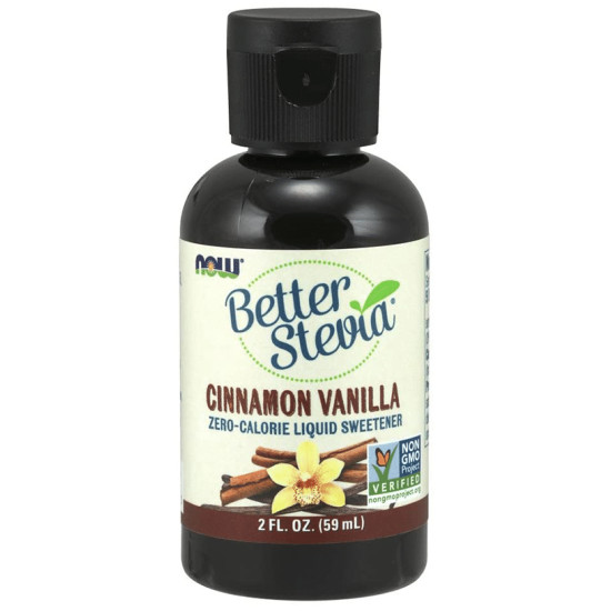 NOW Foods Better Stevia Zero-Calorie Liquid Sweetener Cinnamon Vanilla image