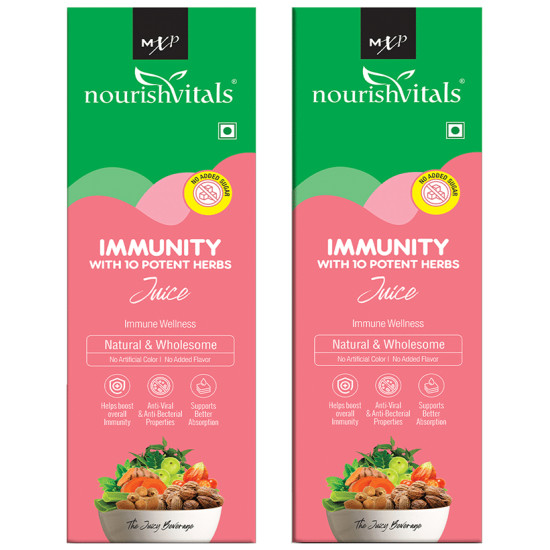 NourishVitals Immunity With 10 Potent Herbs Juice (500ml Each) image