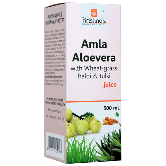 Krishna's Amla Aloe Vera Juice with Wheat Grass, Haldi & Tulsi image