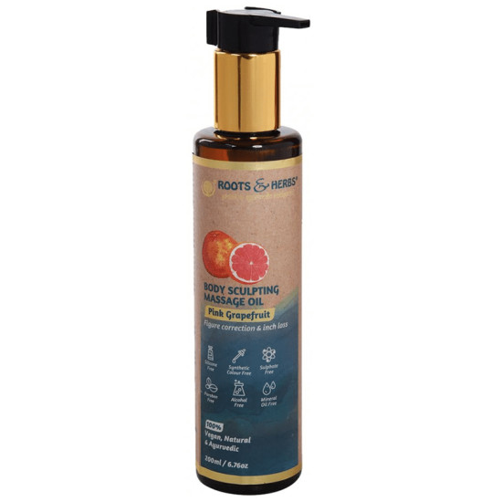 Roots and Herbs Body Sculpting Massage Oil Pink Grapefruit image