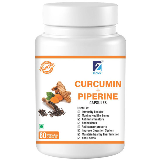 Zenvo Curcumin+Piperine Vegetarian Capsule image