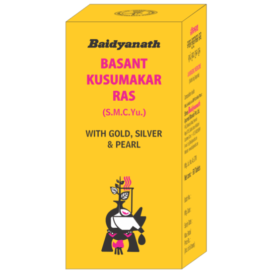 Baidyanath Basant Kusumakar Ras (S.C.M.Yu) with Gold, Silver & Pearl Maintains Blood Glucose Level image