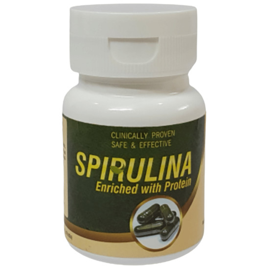 Deep Ayurveda Spirulina Enriched with Protein Capsule image