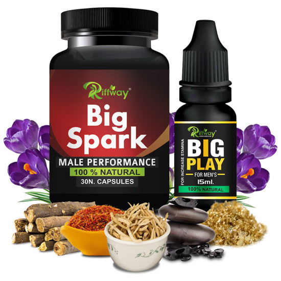 Riffway International Combo Pack of Big Spark 30 Capsule & Big Play Oil 15ml image