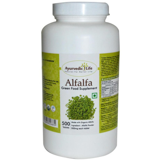 Ayurvedic Life Alfalfa 500mg Tablet image