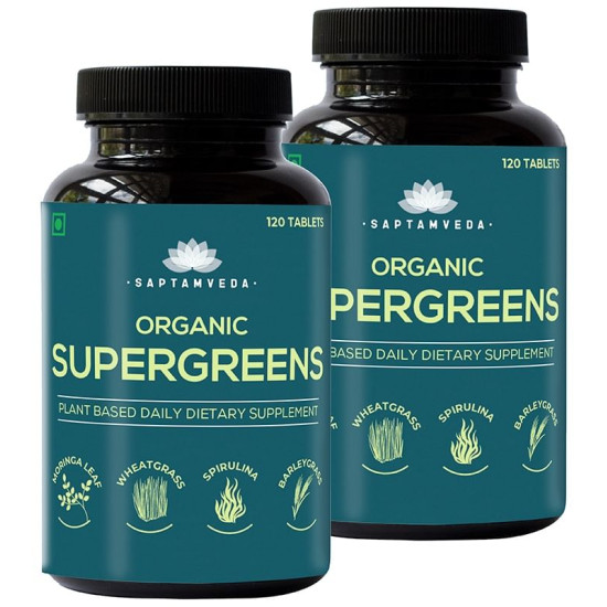 Saptamveda Organic Supergreens Tablet (120 Each) image