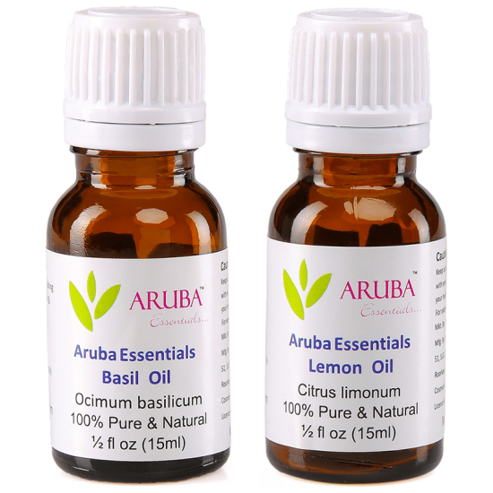 Aruba Essentials Combo Pack of Basil Oil & Lemon Oil (15ml Each) image