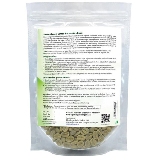 Sinew Nutrition Green Coffee Beans 200gm + 50gm Free image