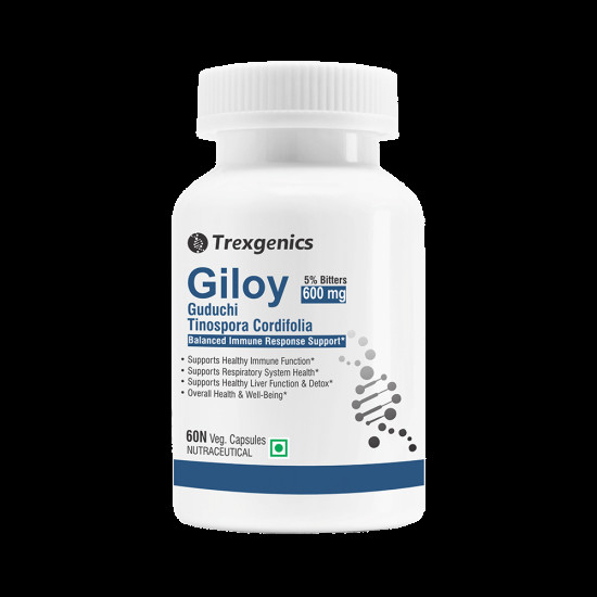 Trexgenics Giloy Guduchi 5% Bitters 600mg Veg Capsule image