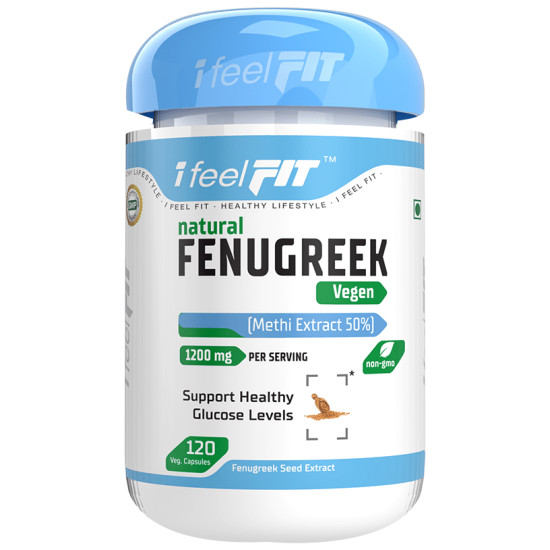 iFeelFIT Natural Fenugreek (Methi Extract 50%) 1200mg Veg. Capsule image