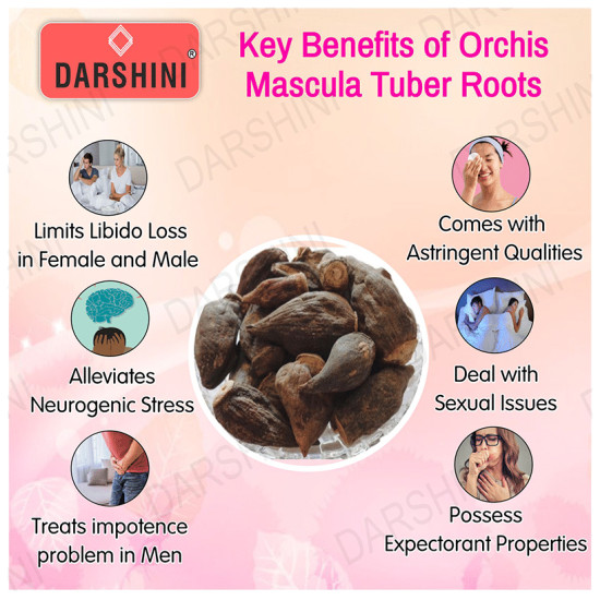 Darshini Salam Gatta / Salab Gattha / Orchis Mascula / Salep Orchid Root Powder image