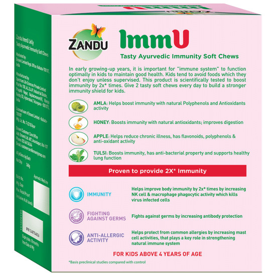 Zandu Immu Tasty Ayurvedic Immunity Soft Chews Strawberry image