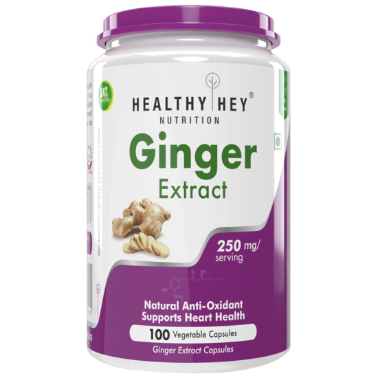 HealthyHey Ginger Extract 250mg Vegetable Capsules image