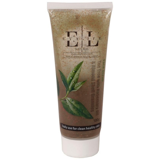 Evalife Natural Scrub Tea Tree with Rosemarry Oil & Almond Shell Granules image