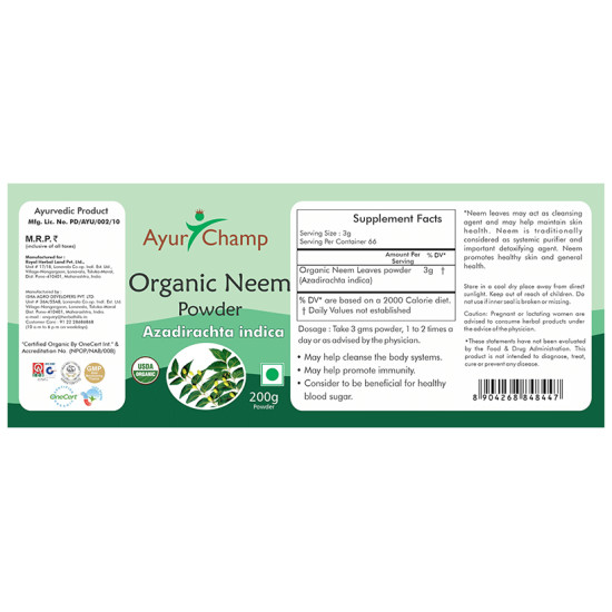 Ayur Champ Organic Neem Azadirachta Indica Powder image