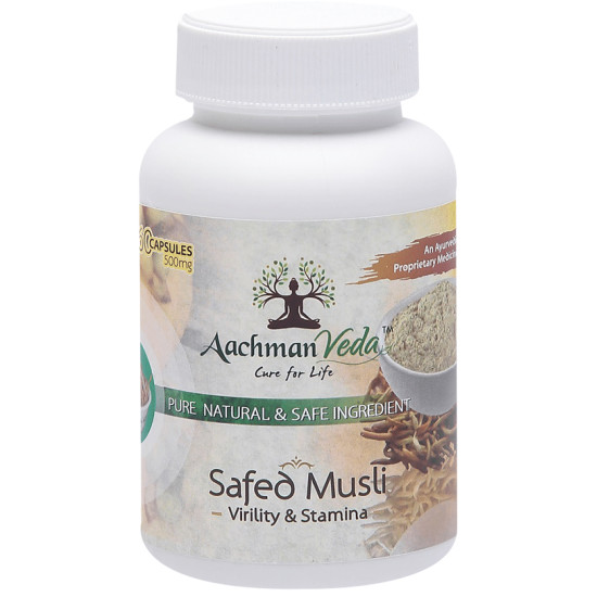 Aachman Veda Safed Musli Virility & Stamina Capsule 500mg (60 Each) image