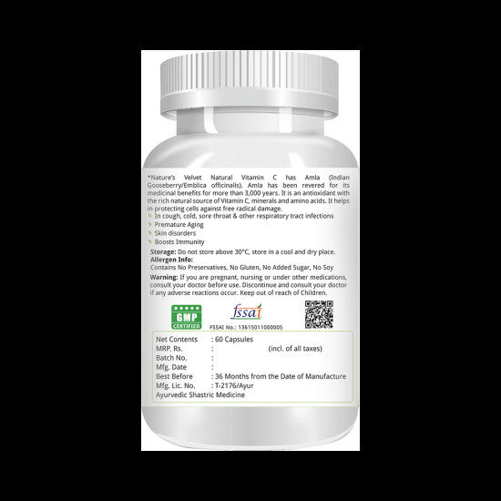 Nature's Velvet Natural Vitamin C 500mg Capsule image