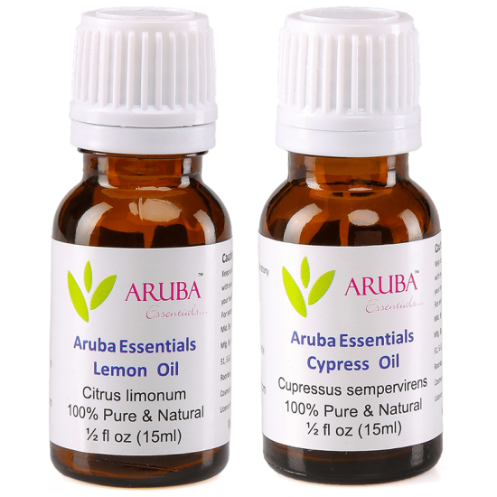 Aruba Essentials Combo Pack of Lemon Oil & Cypress Oil (15ml Each) image