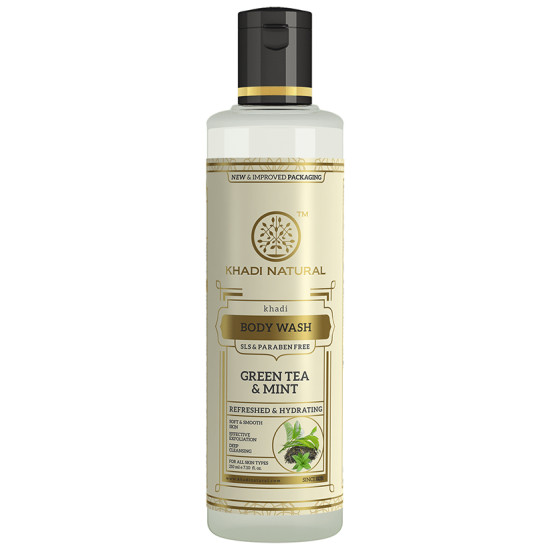 Khadi Naturals Ayurvedic Green Tea & Mint Bodywash - SLS Paraben Free image