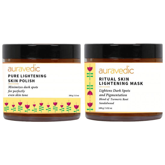 Auravedic Ritual Skin Lightening Mask & Pure Lightening Skin Polish (100gm Each) image