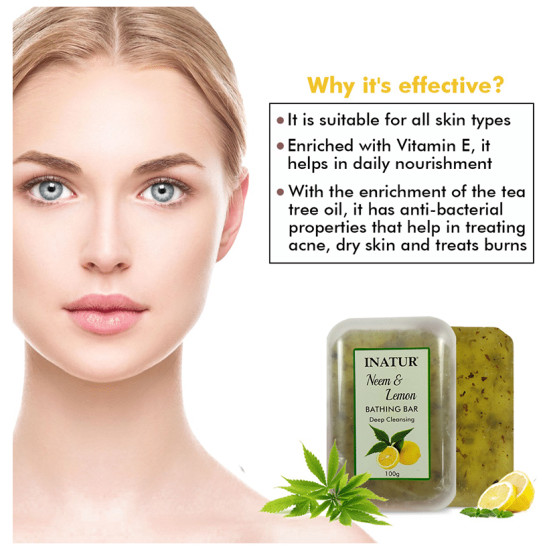 Inatur Herbals Bathing Bar Neem and Lemon image