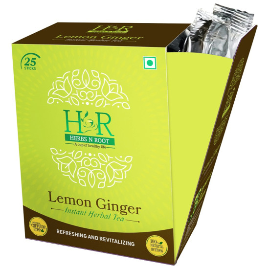 Herbs N Root Lemon Ginger Instant Green Tea Stick (2gm Each) image