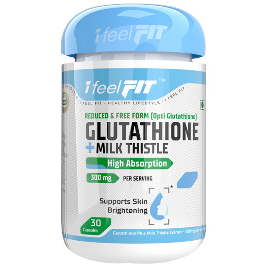 iFeelFIT Reduced & Free Form (Opti Glutathione) Glutathione + Milk Thistle High Absorption Capsule image