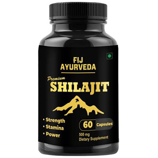 Fij Ayurveda Premium Shilajit 500mg Capsule image