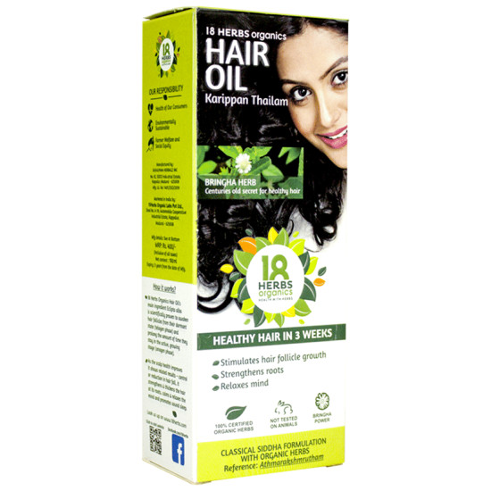 18 Herbs Organics Hair Oil Karippan Thailam image