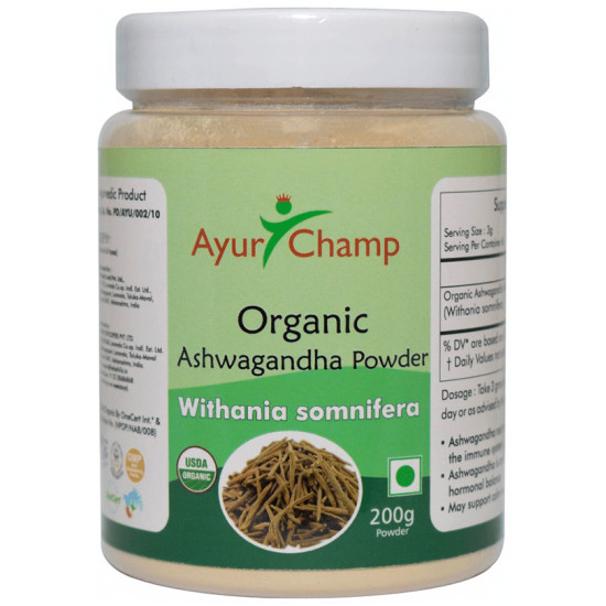 Ayur Champ Organic Ashwagandha Withania Somnifera Powder image