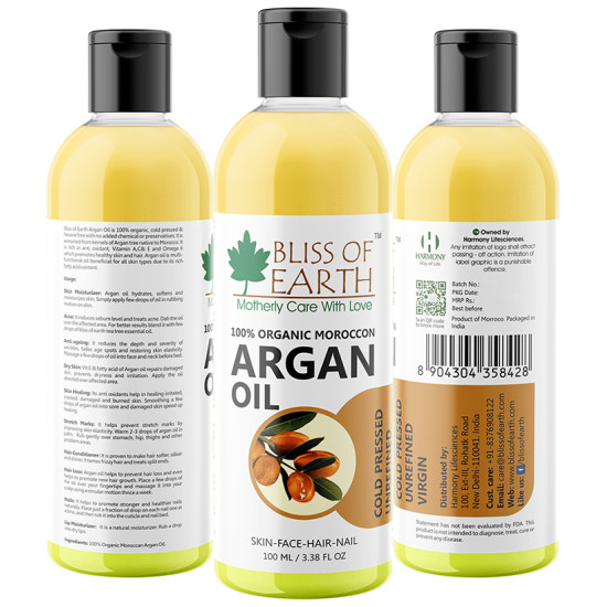 Bliss of Earth 100% Organic Moroccon Argan Oil image