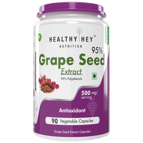 HealthyHey Grape Seed Extract 500mg Vegetable Capsules image