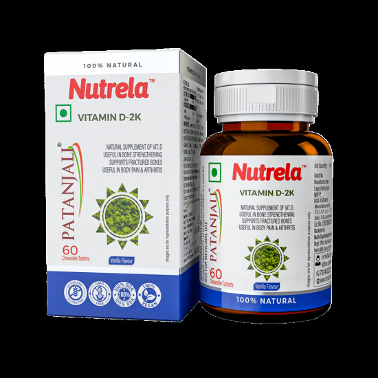 Patanjali Nutrela Vitamin D 2K Chewable Tablet Vanilla image