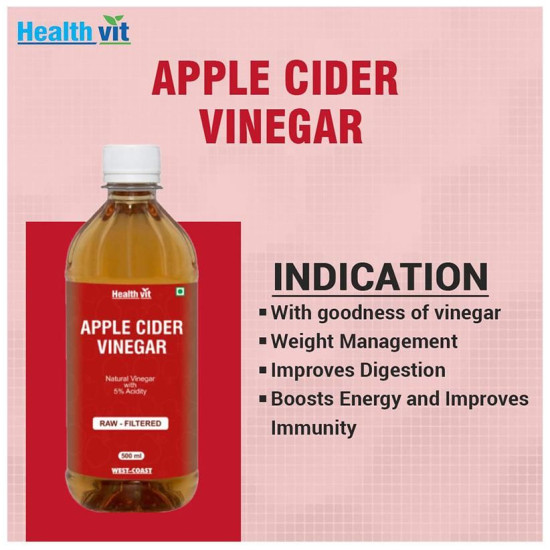 HealthVit Apple Cider Vinegar Raw- Filtered image