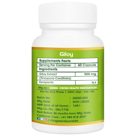 Vitagreen Giloy 500mg Capsule image