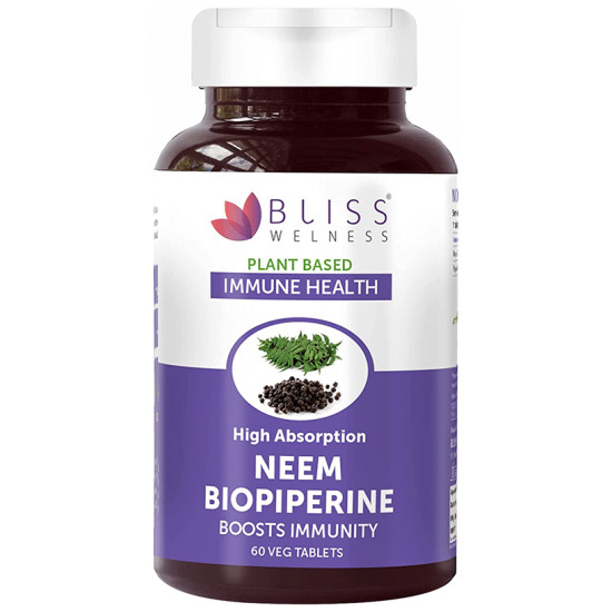 Bliss Welness Immune Health Neem Biopiperine Veg Tablet image