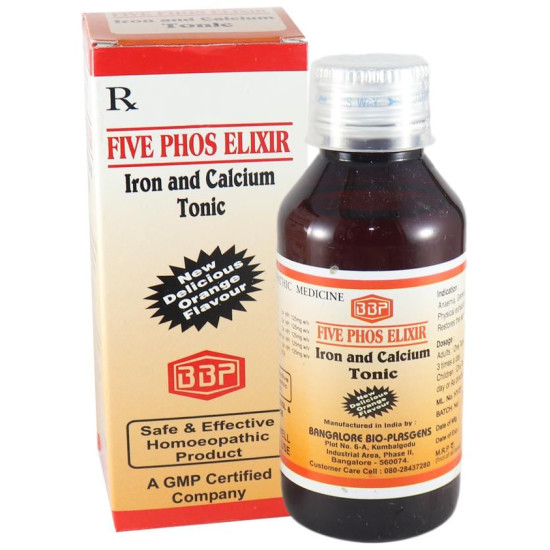 Bangalore Bio-Plasgens Five Phos Elixir Iron and Calcium Tonic Orange image