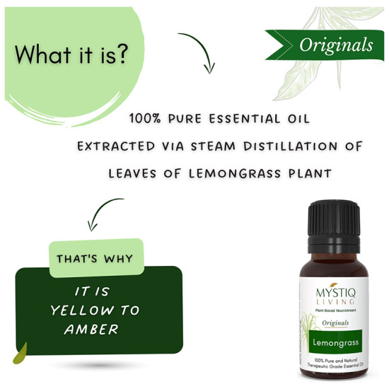 Mystiq Living Originals Therapeutic Grade Essential Oil Lemongrass image