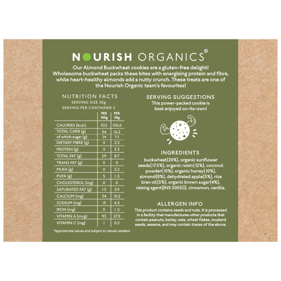 Nourish Organics Almond Buckwheat Cookies image