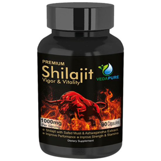 Vedapure Premium Shilajit 1000mg Capsule image