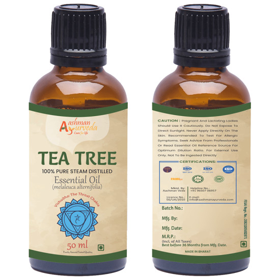 Aashman Ayurveda 100% Pure Steam Distilled Essential Oil (50ml Each) Tea Tree image