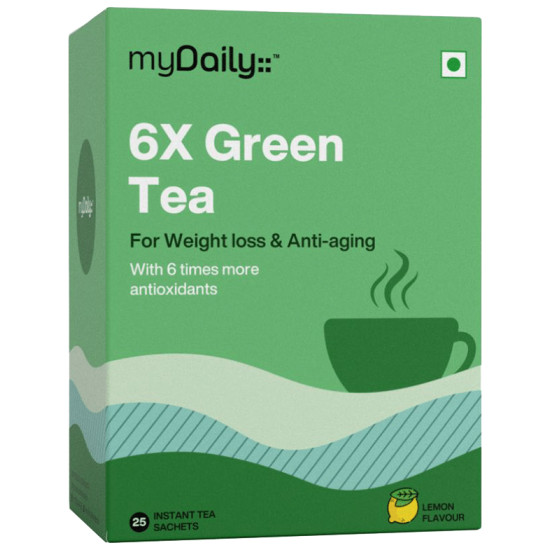 Tea Bag 6X Green Tea for Weight Loss and Anti-Aging (2.75gm Each) Lemon image