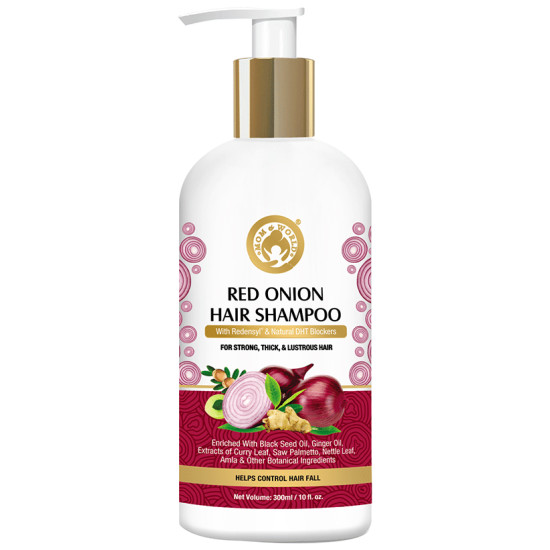 Mom & World Combo Pack of Red Onion Hair Shampoo 300ml & Red Onion Hair Conditioner 200ml image