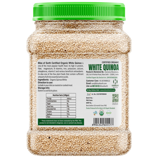 Bliss of Earth Certified Organic White Quinoa image