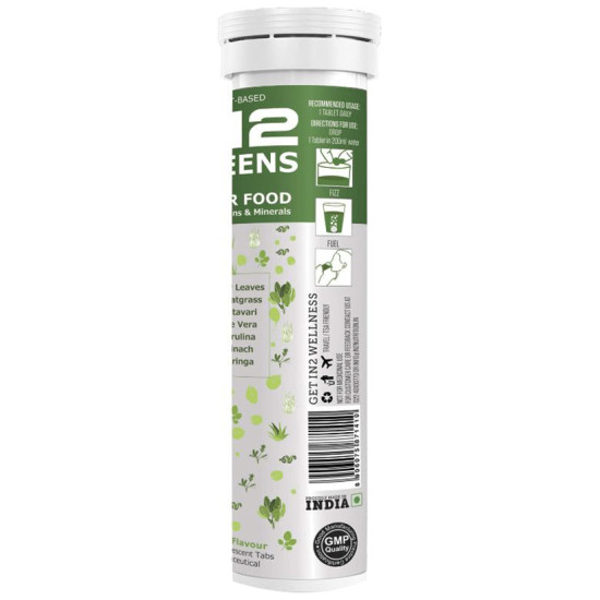 IN2 Greens Super Food with Vitamins & Minerals Effervescent Tablet (20 Each) Lime image