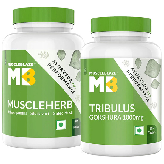 MuscleBlaze MB Combo Pack of Muscleherb Tablet & Tribulus Gokshura 1000mg Tablet (60 Each) image