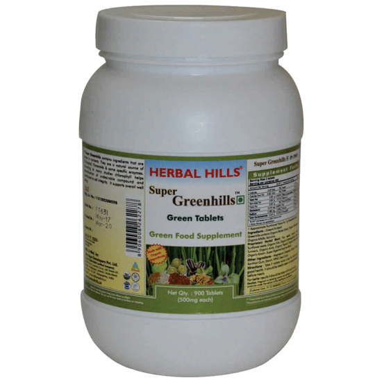 Herbal Hills Super Greenhills Green 500mg Tablet image