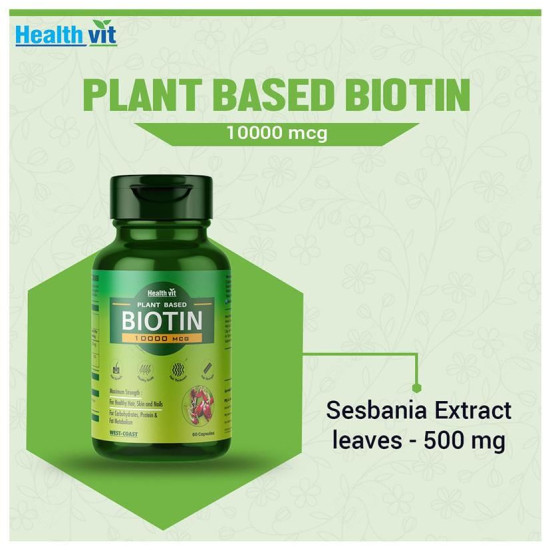 HealthVit Plant Based Biotin 10000mcg Capsule image